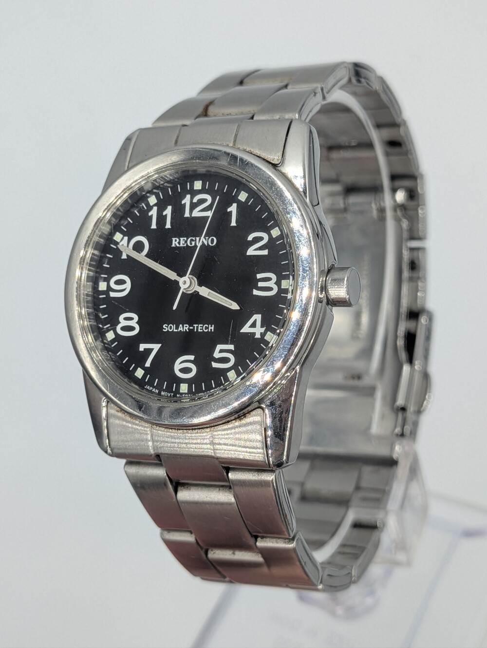 Citizen Reguno Watch Silver Tone Band‎ Black Dial Stainless Steel E031-S038090